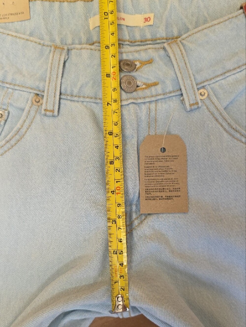 Levi’s Superlow Loose Stripe Jeans Light Wash Two Tone Side Panel 30x32 NEW - Picture 12 of 16